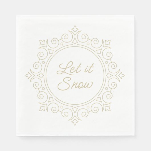 Elegante Verzierte Schneeflocke | Lass es schneien Serviette (Vorderseite)