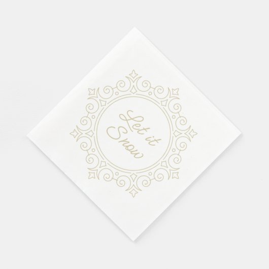 Elegante Verzierte Schneeflocke | Lass es schneien Serviette (Ecke)
