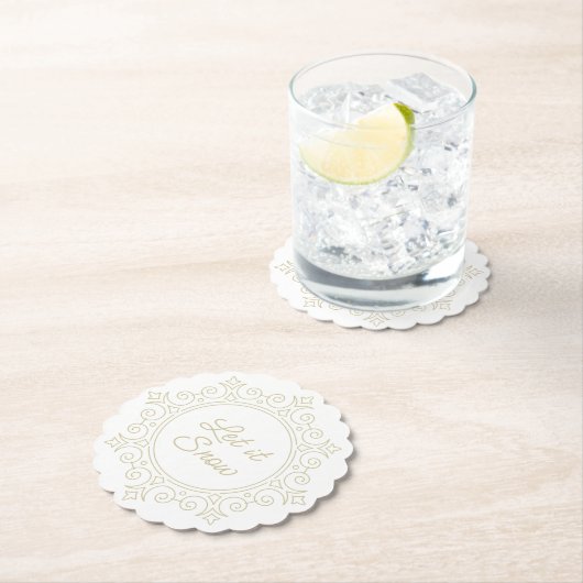 Elegante Verzierte Schneeflocke | Lass es schneien Untersetzer (Vor Ort)