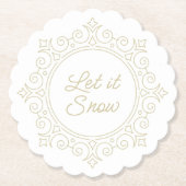 Elegante Verzierte Schneeflocke | Lass es schneien Untersetzer (Vorderseite)