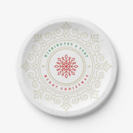 Elegante Verzierte Snowflake Pappteller