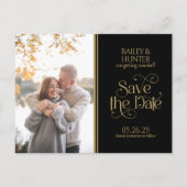 Elegante Verzierte Typografie Hochzeit speichern S Postkarte (Vorderseite)