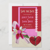 Elegante Verzierte Valentine Romantische Hochzeit Save The Date (Vorderseite)
