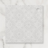 Elegante Verzierte Wasserfarbenpfauenhochzeit Geschenkanhänger (Rückseite)