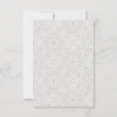 Elegante Verzierte Wasserfarbenpfauenhochzeit RSVP Karte (Rückseite)