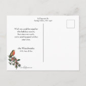 Elegante Verzierte Weihnachtsgrüße mit Holly Postkarte (Rückseite)