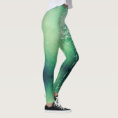 Elegante Verzierte Zen Mandala Rosette Grüntöne Leggings (Rechts)