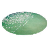 Elegante Verzierte Zen Mandala Rosette Grüntöne Schneidebrett (Ecke)