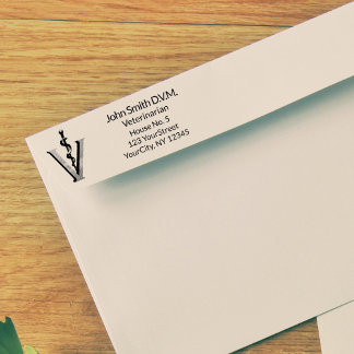 Elegante Veterinärmedizin Asclepius Caduceus Vet Permastempel