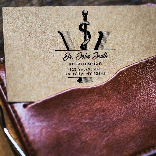 Elegante Veterinärmedizin Asclepius Skript Gummistempel