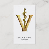 Elegante Veterinärmedizin Gold V Visitenkarte (Vorderseite)