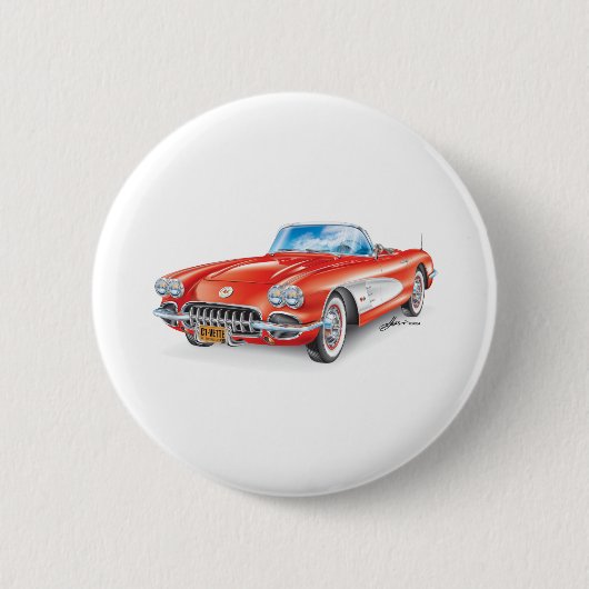 ELEGANTE VETTE AUTOMOBILE ART BUTTON (Vorderseite)