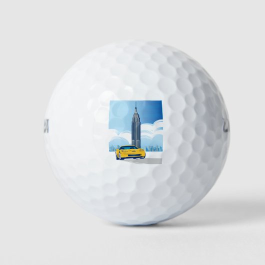 ELEGANTE VETTE AUTOMOBILE ART GOLFBALL (Vorderseite)