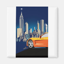 ELEGANTE VETTE AUTOMOBILE ART MAGNET