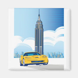 ELEGANTE VETTE AUTOMOBILE ART MAGNET