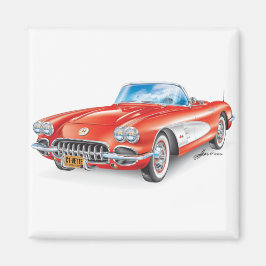 ELEGANTE VETTE AUTOMOBILE ART MAGNET