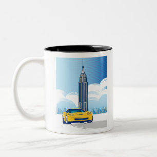 ELEGANTE VETTE AUTOMOBILE ART ZWEIFARBIGE TASSE