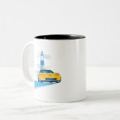 ELEGANTE VETTE AUTOMOBILE ART ZWEIFARBIGE TASSE (Vorderseite Links)