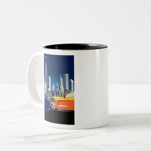 ELEGANTE VETTE AUTOMOBILE ART ZWEIFARBIGE TASSE (Vorderseite Links)