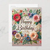 Elegante Vibes floral Geburtstagskarte Postkarte (Vorne/Hinten)