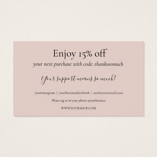 Elegante Vielen Dank für die Shopping Discount Car (Rückseite)