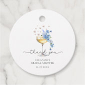 Elegante Vielen Dank Pearls & Prosecco Brautparty Geschenkanhänger (Vorderseite)