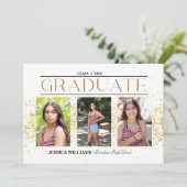 Elegante Vier Foto Abschluss Postkarte (Stehend Vorderseite)