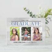 Elegante Vier Foto Abschluss Postkarte (Stehend Vorderseite)