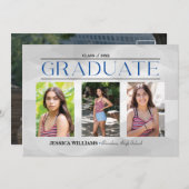 Elegante Vier Foto Abschluss Postkarte (Vorne/Hinten)