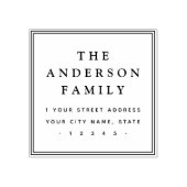 Elegante viereckige Rücksendeadresse mit Familienn Gummistempel (Prägung)