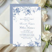 Elegante Viktorianisch Blue Floral ENGAGEMENT PART Einladung