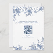 Elegante Viktorianisch Blue French Floral Wedding Einladung (Rückseite)