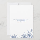 Elegante Viktorianisch Blue French Floral Wedding Einladung (Rückseite)