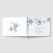 Elegante Viktorianisch Blue French Floral Wedding Gästebuch (Voll)