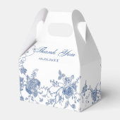 Elegante Viktorianisch Blue French Floral Wedding Geschenkschachtel (Rückseite)