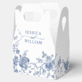 Elegante Viktorianisch Blue French Floral Wedding Geschenkschachtel (Geöffnet)