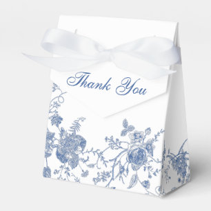 Elegante Viktorianisch Blue French Floral Wedding Geschenkschachtel