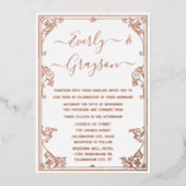 Elegante Viktorianisch Ihr Foto Rose Gold Folieneinladung (Vorderseite)