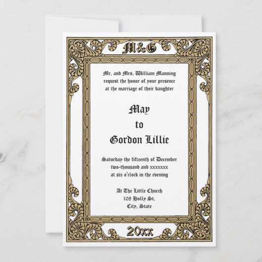 Elegante Viktorianische Ära 1877 Einladung (Vorderseite)