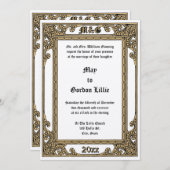 Elegante Viktorianische Ära 1877 Einladung (Vorne/Hinten)