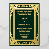 Elegante Viktorianische Ära 1877 Folieneinladung (Vorderseite)