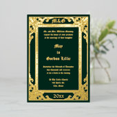 Elegante Viktorianische Ära 1877 Folieneinladung (Stehend vorne)