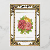 Elegante Viktorianische Ära 1877 Folieneinladung (Rückseite)