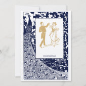 Elegante Viktorianische Ära Jugendstil Pfauenhochz Einladung (Rückseite)