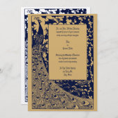Elegante Viktorianische Ära Jugendstil Pfauenhochz Einladung (Vorne/Hinten)