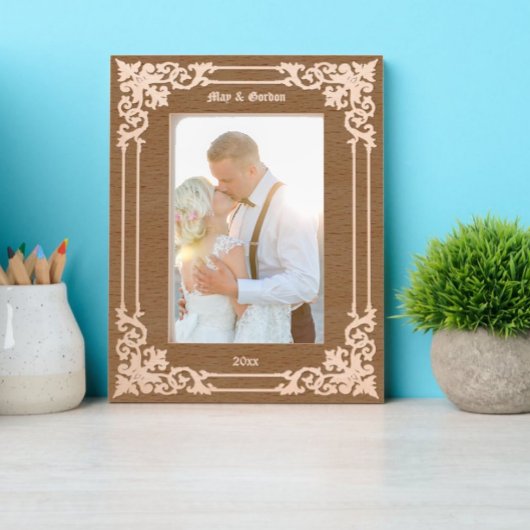 Elegante Viktorianische Ära Scrollen Border Geätzte Rahmen