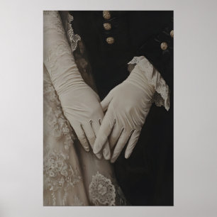 Elegante viktorianische behandschuhte Hände, Vinta Poster