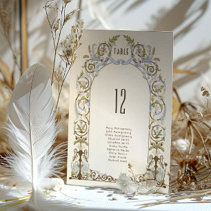 Elegante viktorianische Blumen-Hochzeitssitzordnun Einladung