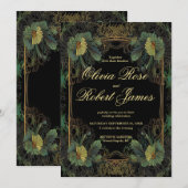 Elegante viktorianische botanische Hochzeit Einladung (Vorne/Hinten)