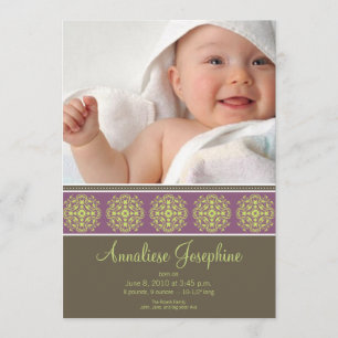 Elegante Viktorianische Briefmarke Geburtsankündig Ankündigung